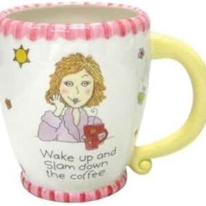 My Friend Ronnie Mug Graphic Curly Girl “Wake Up And Slam Down The Coffee”